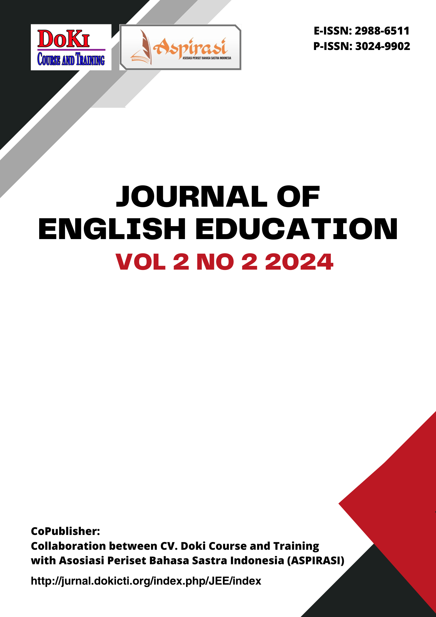 					View Vol. 2 No. 2 (2024): Journal of English Education
				