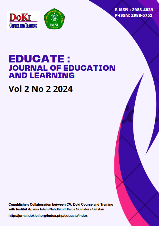 					View Vol. 2 No. 2 (2024): Educate : Journal of Education and Learning
				